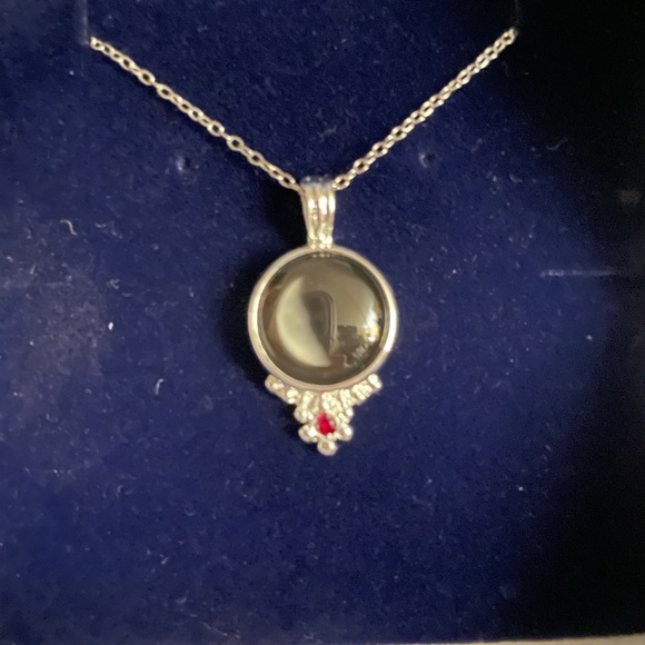 January Birthday Moon Glow Necklace w/Red Stone - Picture 3 of 3